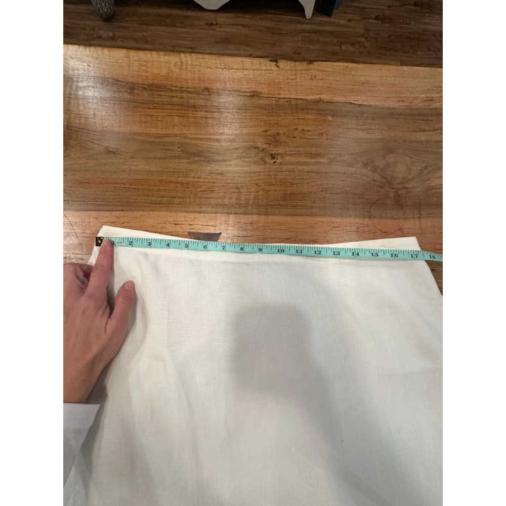 Kim Rogers Petite Linen Skirt Set White Ruffle Blazer Midi Skirt PL - Picture 10 of 16